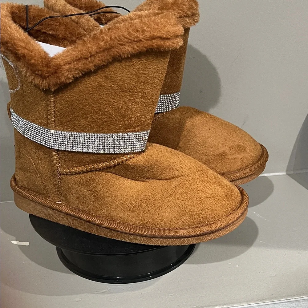 Bebe Brown Boots with Sparkling Strap